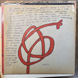 Elasticman's Arm By Jon Sarkin Original Outsider (Way Outside) Art On 13x13 Ish Album Cover Signed
