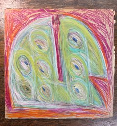Eyes In A Green Dome - Jon Sarkin Original Outsider (Way Outside) Art On 13x13 Ish Album Cover