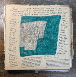 'Bittersweet' Jon Sarkin Original Outsider (Way Outside) Art On 13x13 Ish Album Cover