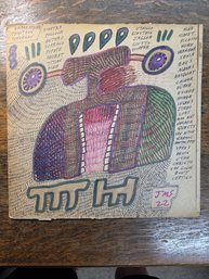 Shakespeare Superman - Jon Sarkin Original Outsider (Way Outside) Art On 13x13 Ish Album Cover