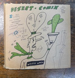 Desert Comix By Jon Sarkin Original Outsider (Way Outside) Art On 13x13 Ish Album Cover Signed