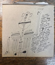 Mortal Coil - Jon Sarkin Original Outsider (Way Outside) Art On 13x13 Ish Album Cover