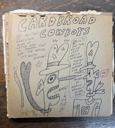 Cardboard Cowboys - Jon Sarkin Original Outsider (Way Outside) Art On 13x13' Ish Album Cover - Signed