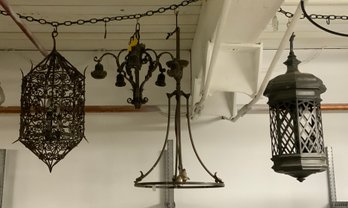 4 Antique And Vintage Metal Chandeliers Lanterns And Lamps