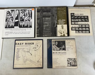 Folkways Records Lot Leadbelly Easy Rider  Big Bill Broonzy Calypso Meringues Sterling Brown Langston Hughes