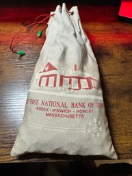 Un-searched Lot 13.5  Pounds Of Wheat Cents Varied Dates. Over 1,950  Coins & Vintage Bank Bag