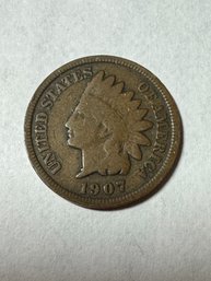 1907 U.S. Indian Head  Cent Penny