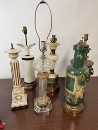 6 Larger Table Lamp Bases Samovar, Asian Porcelain