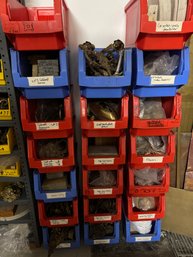 20 Bins Of Brass & Other Metal Lamp Parts & Molds
