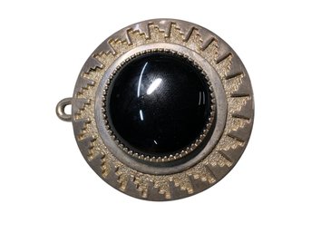 Large Signed Native American Ray Scott Sterling & Black Onyx ? Belt Buckle