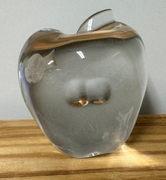 Baccarat Glass Apple Sculpture Paperweight