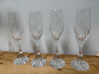 4 Baccarat 8.5'  Massena Champagne Flutes