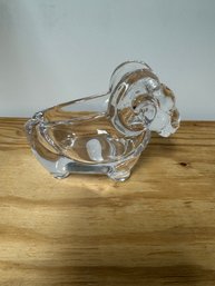 2 Art Glass Sculptures, Pear (signed F.W.)and Ram