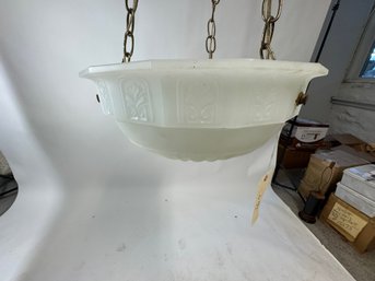 Art Deco 3 Fixture Glass Bowl Hanging Fixture
