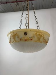 Beautiful Art Deco Multi-Color Glass Bowl Lighting Fixture