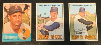 3 Topps Red Sox Baseball Cards - 1960s 2 Yaz And Tony Conigliaro