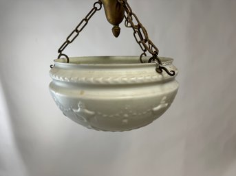 Charming White Glass Art Deco Bowl Fixture
