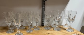12  Baccarat Assas Wine Glasses 7' & 7.5' Tall Excellent Condition
