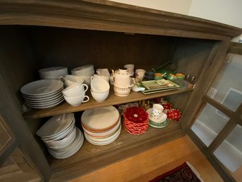 2 Shelves Porcelain, Pottery And Other Items.