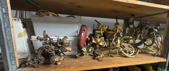 Antique Brass Gas ? Lamp Parts, Victorian, Eastlake Etc.