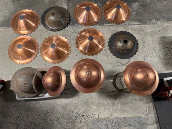 Lot Of Copper Etc  Lamp Parts Etc
