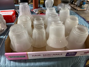 Collection Of Early 1900s Inside Frost Glass Shades