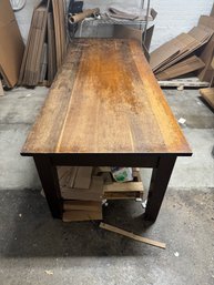 Large Solid Mahogany ? & Oak Tavern Farm Or Work 8 Ft Table
