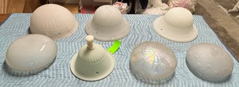 7 Antique / Vintage Glass Dome Light Globes