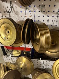 Rack Of Brass Vase Caps Multiple Sizes