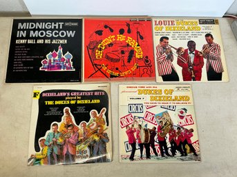 Vintage Vinyl Records Dixieland Louie Armstrong Kenny Ball Jazzmen Midnight In Moscow George Lewis Dukes