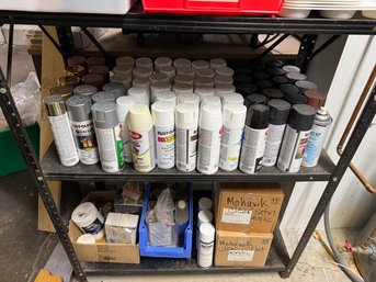 Huge Lot Of Paint, Gold Leafing, Clear Coat  For Lamps Etc.