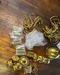 4 Mostly Complete Massive Brass Two Tier Chandeliers