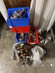 Large Lot Of Brand New Lamp Parts Harps Sockets Etc