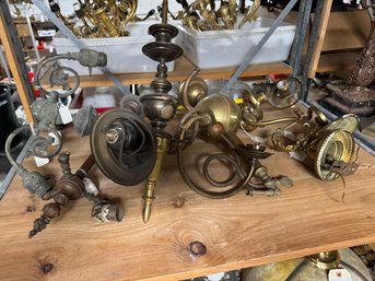 Shelf Of Antique Gas & Electric Arms, Parts