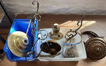 Antique Hanging Oil Lamp Parts