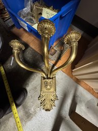 Early 20th Cast Brass Sconce And Parts To Make At Least 4 More