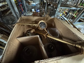 2 Shelves Of Oil Lamp Chandelier And Other Parts