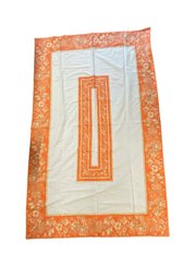 Large Linen And Cotton Vintage Tablecloth