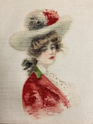 Twenty Five Antique 1911 Silk Lithograph Fashionable Ladies Quilt Squares By The Gray Lith Co NY