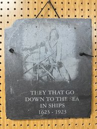 Vintage Gloucester Fisherman Memorial On Slate - They That Go Down To The Sea In Ships