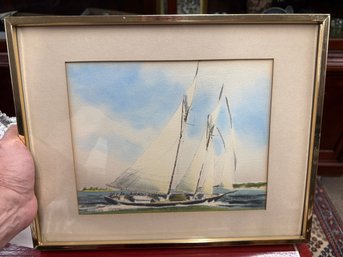 Davis Gray The Gertrude Thebaud Schooner Of Ten Pound Island -  Print