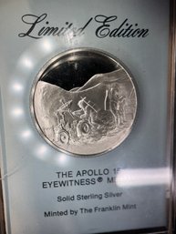 1 Troy OZ Sterling Silver  Apollo 15 Eyewitness Medal