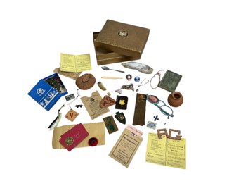 Vintage 1930s Time Capsule Keepsake Box Of Campfire Girl Memorabilia