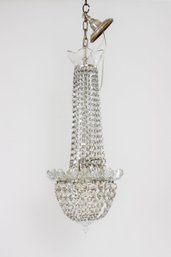 C462 Early 20th Century Bohemian Crystal Empire Basket Chandelier
