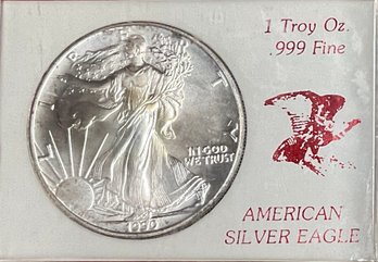 1990 American 1 Ozt .999 Silver Eagle $1 Coin