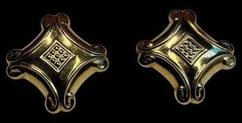 14K Gold Diamond-Shaped Post Earrings