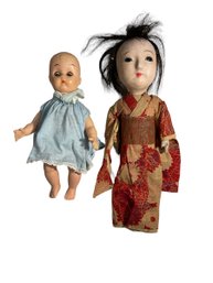 Pair Of Vintage Dolls Asian And Other