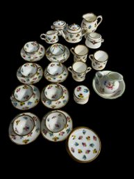 30 Piece Vintage Minton And Fine Bone China Miniature Teacup Set.