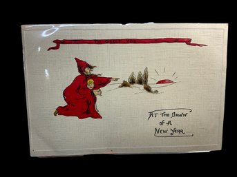 5 Antique New Years Postcards Early 1900s