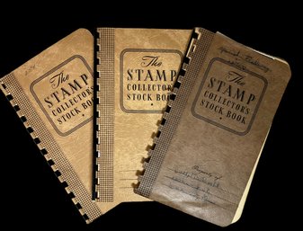 3 Vintage Or Antique Stamp Collector Stock Books